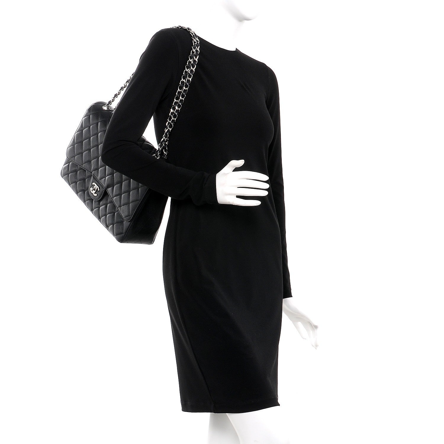 Chanel Caviar Quilted Maxi Single Flap Black 3 of 9