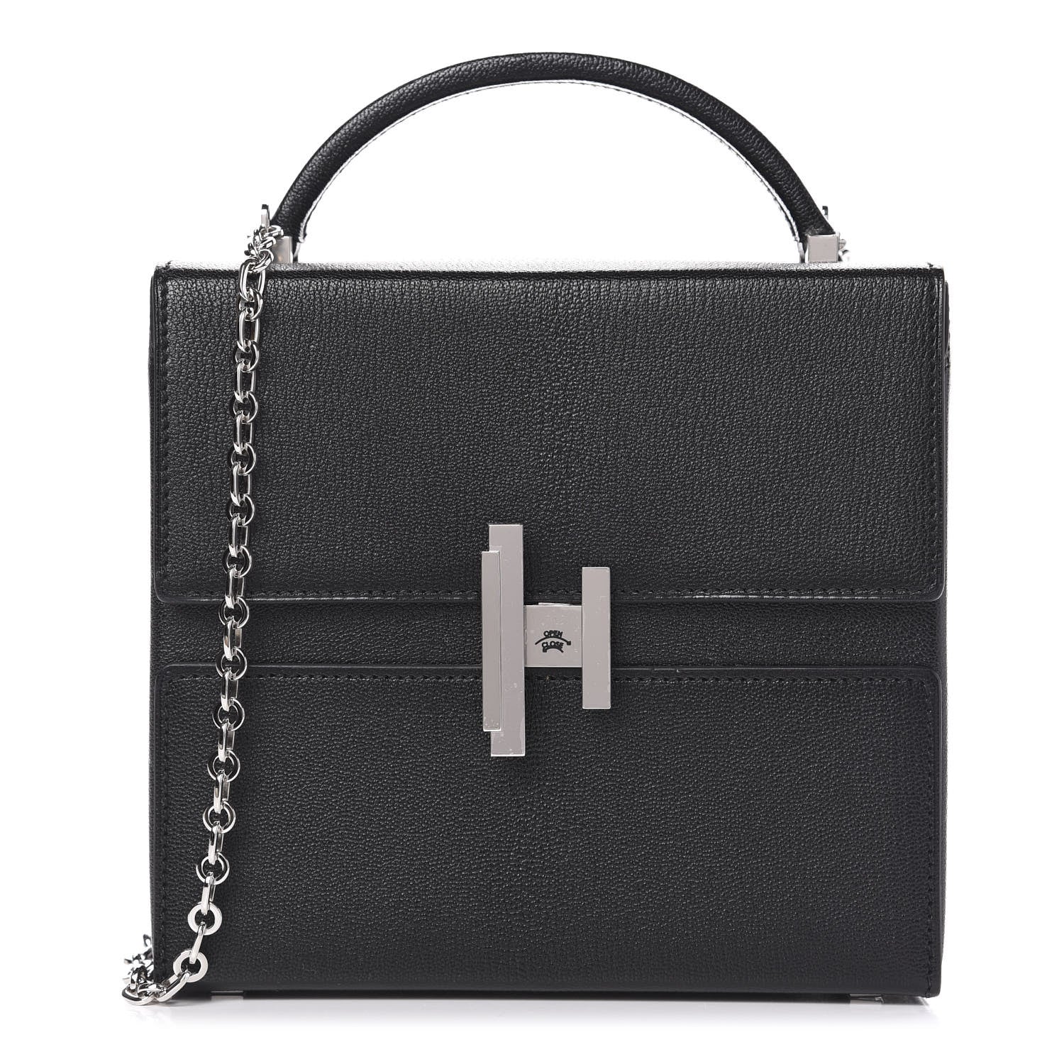 Hermes Chevre Mysore Cinhetic Boxy Top Handle Bag Black 1 of 14