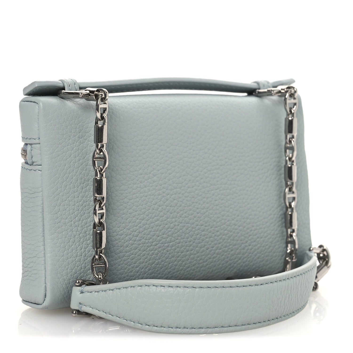Loro Piana Grained Calfskin Extra Pocket Mini Pouch Minty Breeze 3 of 10