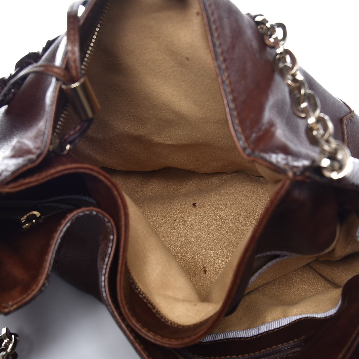 Python Calfskin Fringe Tatum Shopper Tote Brown