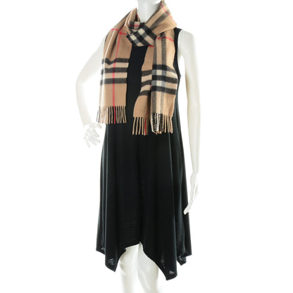 Burberry Cashmere Giant Heritage Check Fringe Scarf Camel 2 of 5