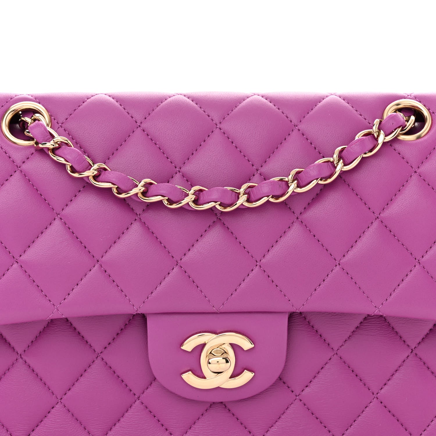 Chanel Lambskin Quilted Small Double Flap Purple 8 of 12