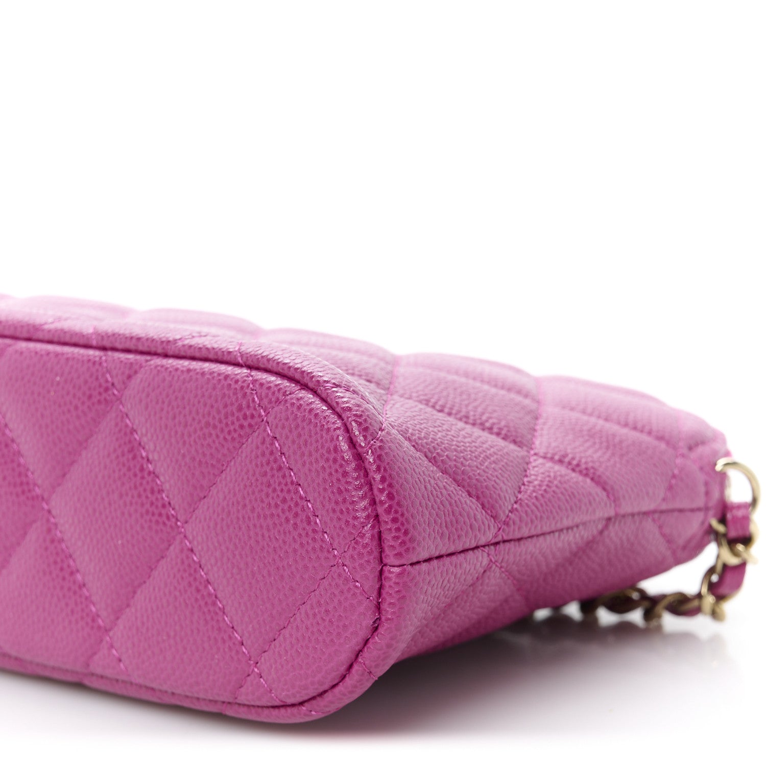 Chanel Caviar Quilted Classic Clutch With Chain Fuchsia 10 of 10