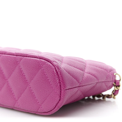 Chanel Caviar Quilted Classic Clutch With Chain Fuchsia 10 of 10