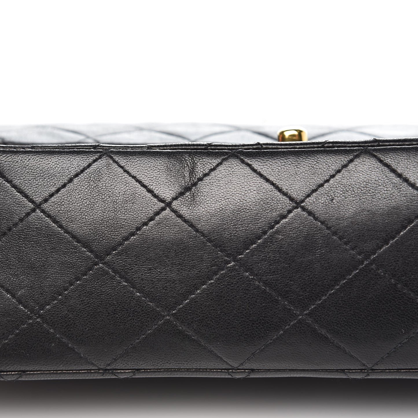 Lambskin Quilted Medium Double Flap Bag Black