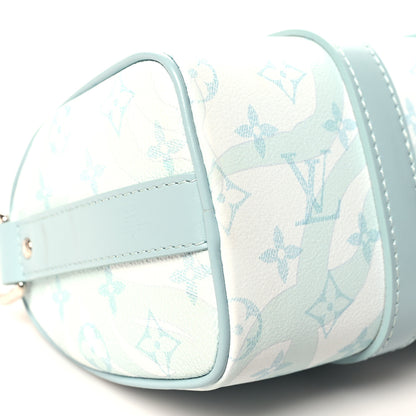 Louis Vuitton Monogram Aquagarden Keepall Bandouliere 25 Crystal Blue 8 of 11