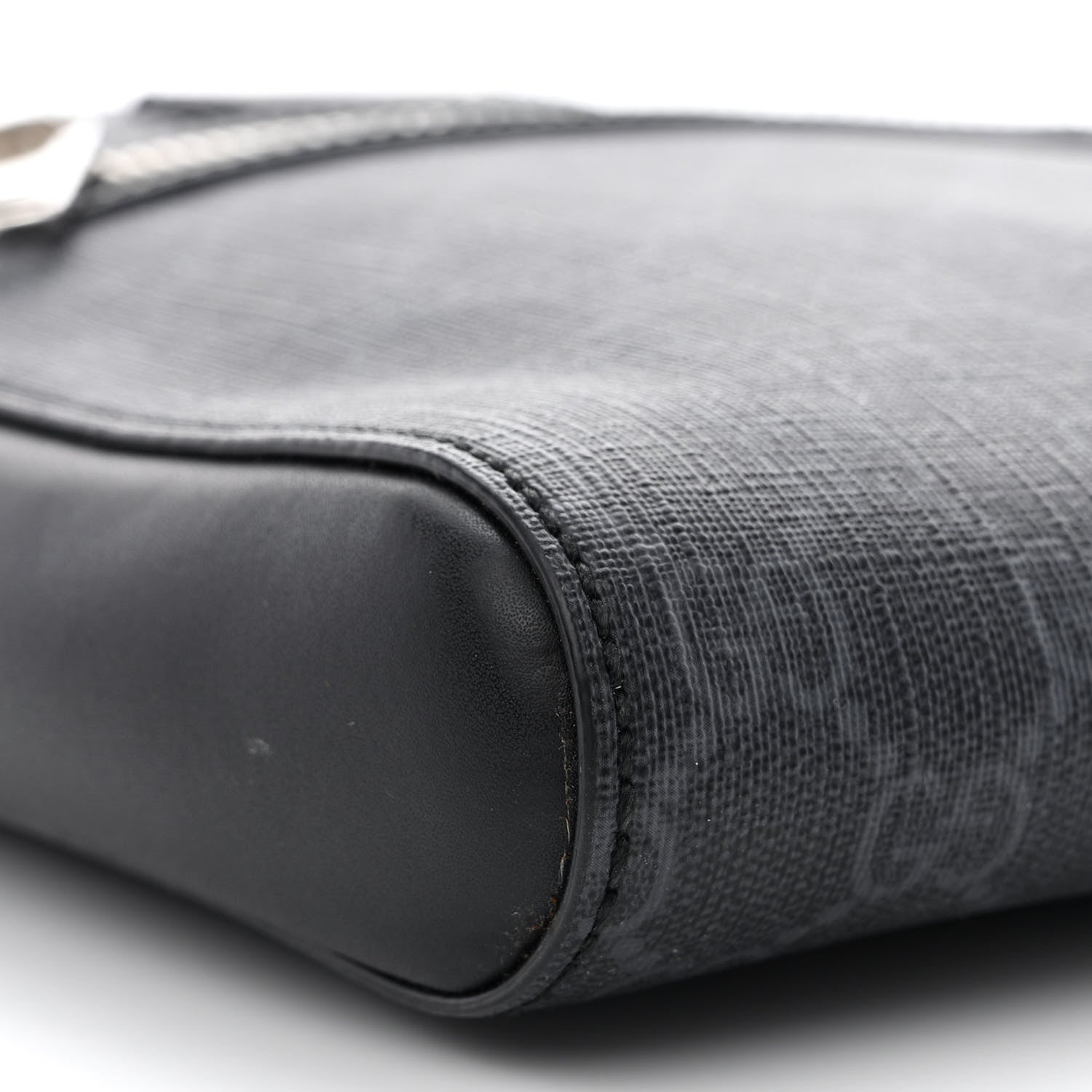 Gucci GG Supreme Monogram Web Small Flat Messenger Bag Black Grey 9 of 13