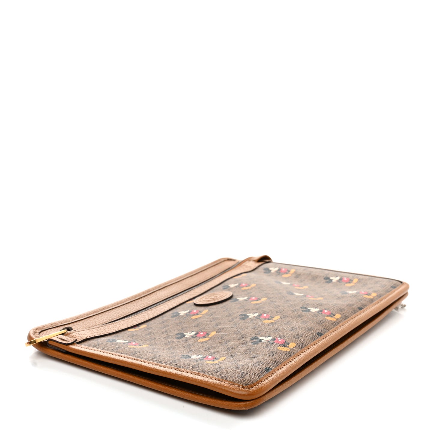X DISNEY Mini Vintage GG Supreme Monogram Mickey Mouse Documents Holder Beige Vintage Sun Oil