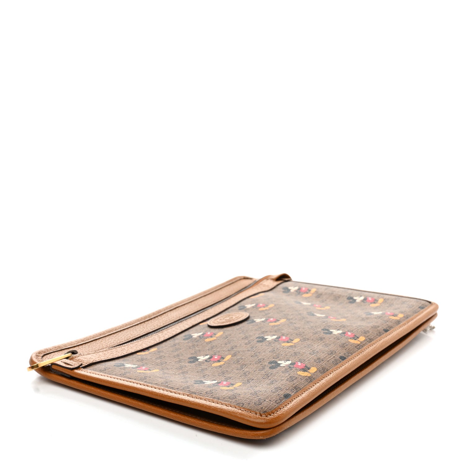 Gucci X DISNEY Mini Vintage GG Supreme Monogram Mickey Mouse Documents Holder Beige Vintage Sun Oil 4 of 7