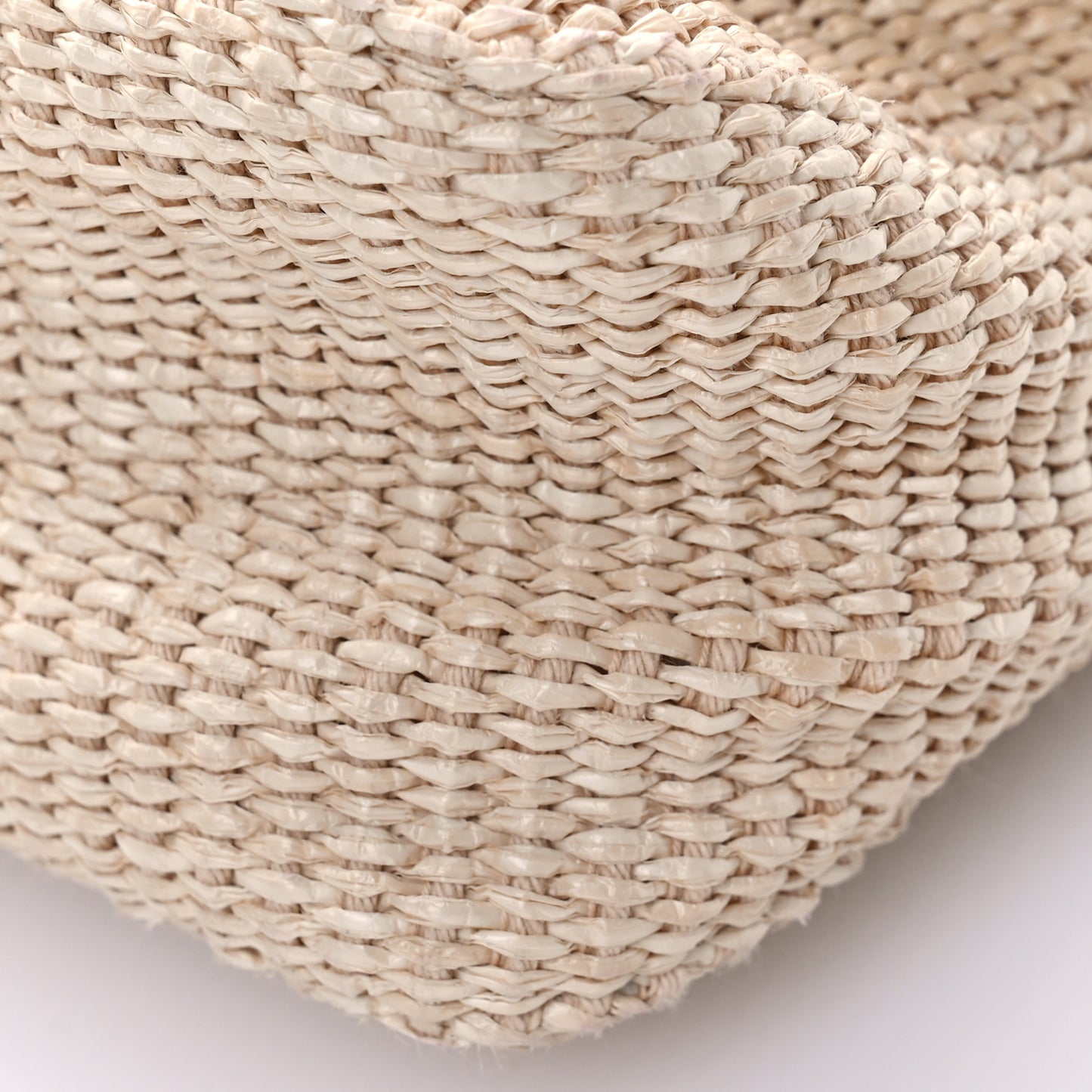 Raffia Snakeskin Patent Mini Baguette Natural Black