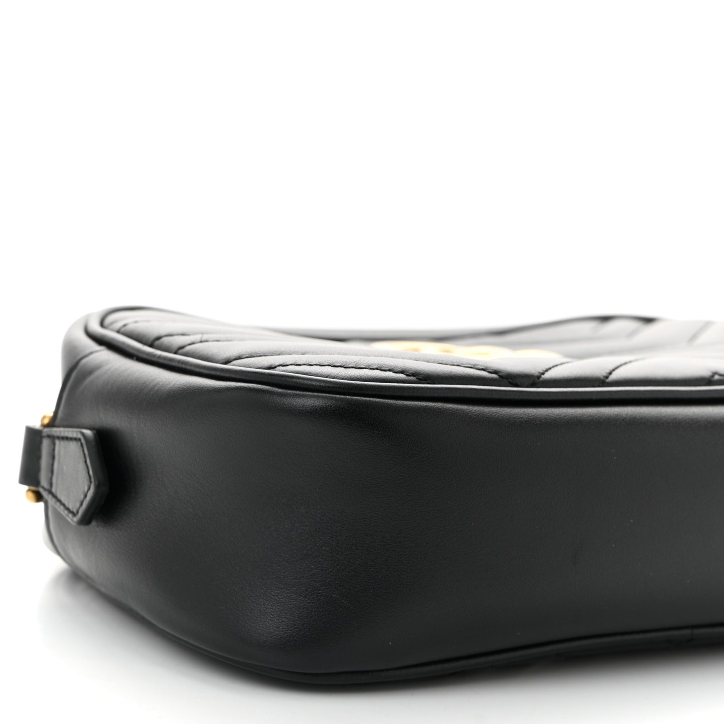 Calfskin Matelasse Small GG Marmont Chain Shoulder Bag Black