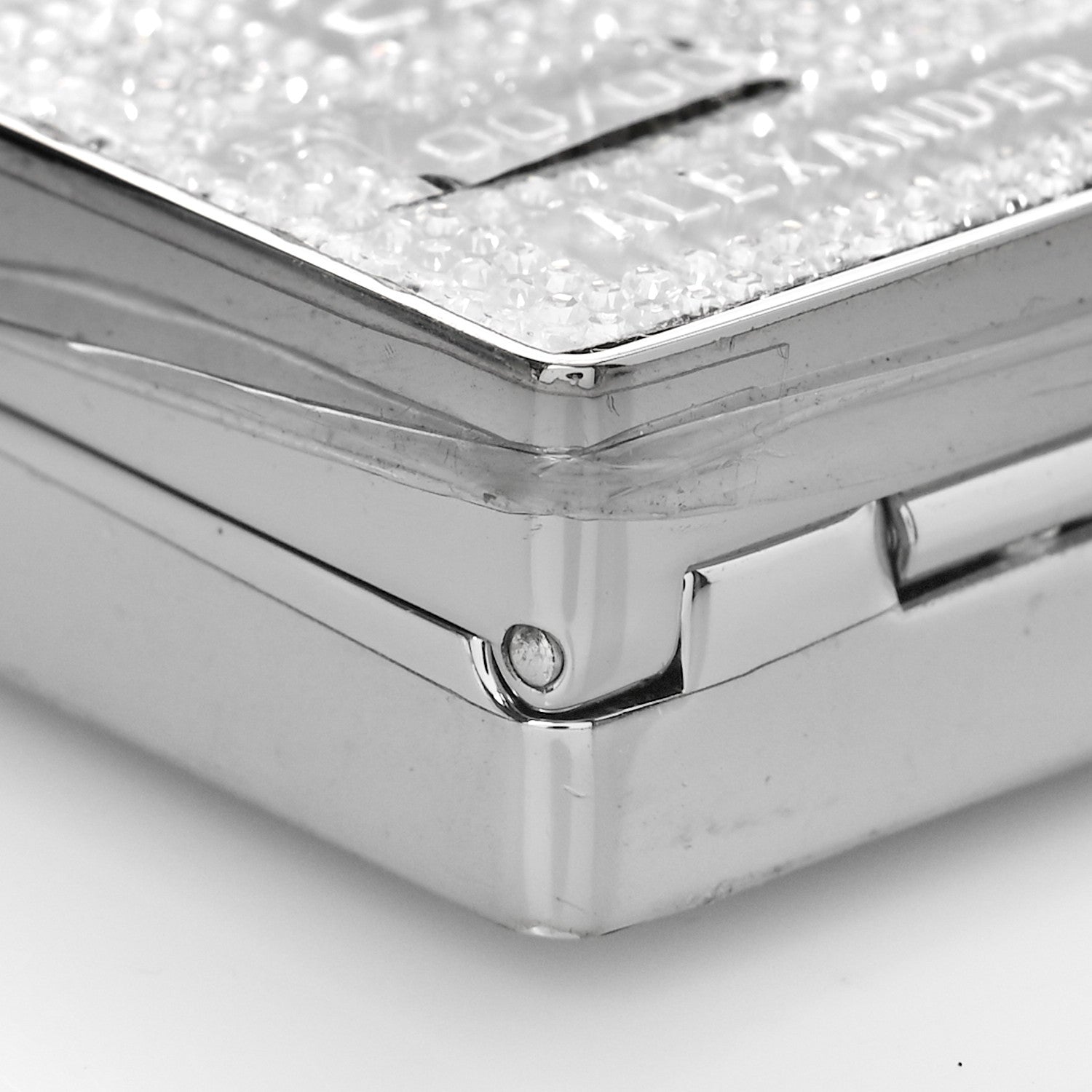 Alexander Wang Crystal Credit Card Wangloc Minaudiere Clutch Silver 1257356  – FASHIONPHILE