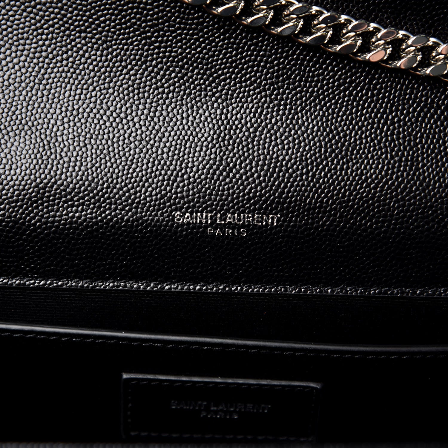 Saint Laurent Grain De Poudre Large Classic Monogram Kate Satchel Black 9 of 9