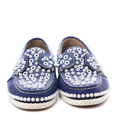 Christian Louboutin Calfskin Yacht Spikes Loafers 37 Blue 3 of 10