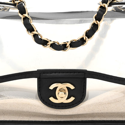 Chanel Lambskin PVC Sand By The Sea Flap With Pearl Strap Black 8 of 10