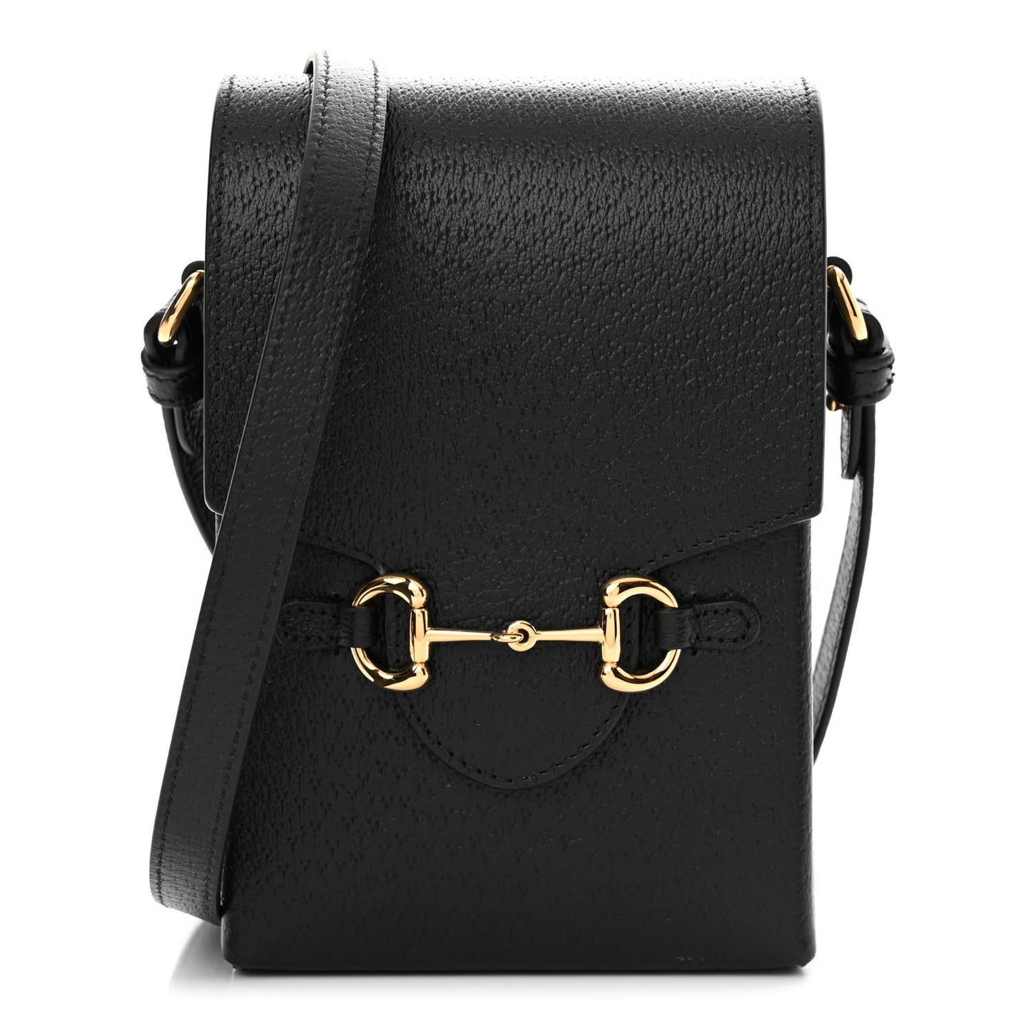 Dollar Calfskin Vertical Horsebit 1955 Crossbody Bag Black
