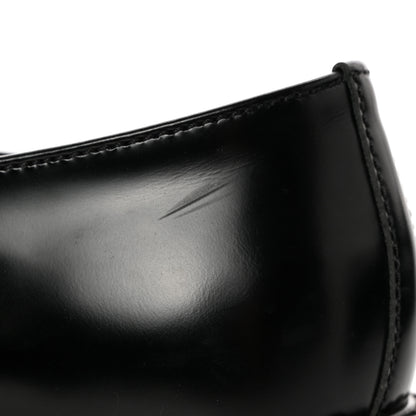 Prada Spazzolato Metal Triangle Logo 50mm Loafers 39 Black 11 of 13