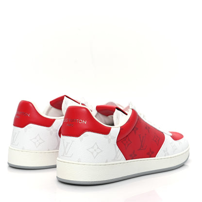 Louis Vuitton Monogram Calfskin Mens Rivoli Sneakers 9.5 Red 4 of 9
