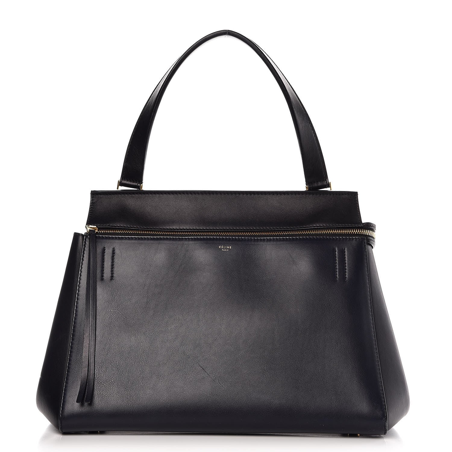 Celine Smooth Calfskin Medium Bi-Color Edge Shoulder Bag Black Navy 1 of 10