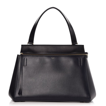 Celine Smooth Calfskin Medium Bi-Color Edge Shoulder Bag Black Navy 1 of 10