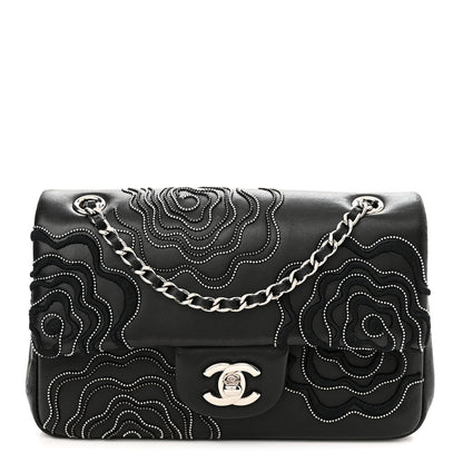 Chanel Lambskin Embroidered Camellia Follies Flap Black 1 of 10