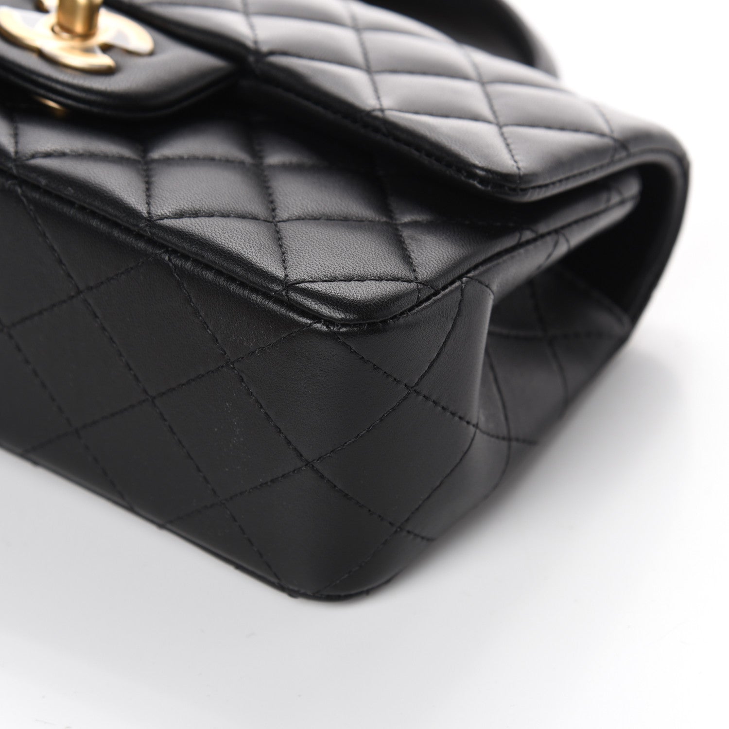 Chanel Lambskin Quilted Mini Top Handle Rectangular Flap Black 11 of 11