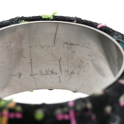 Chanel Tweed CC Wide Bangle M Black Multicolor 5 of 6