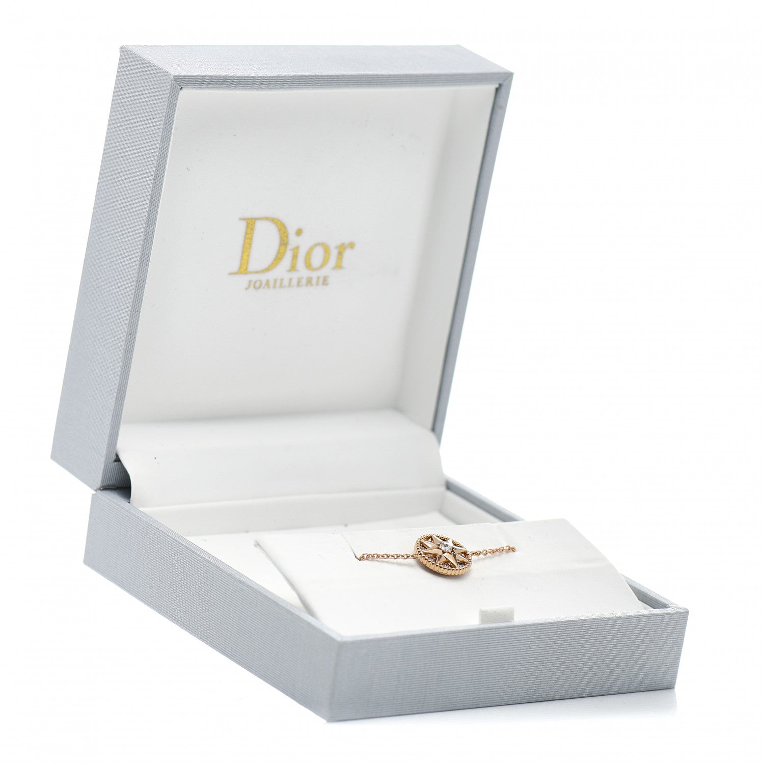 Christian Dior 18K Rose Gold Pave Diamond Rose Des Vents Bracelet 6 of 6