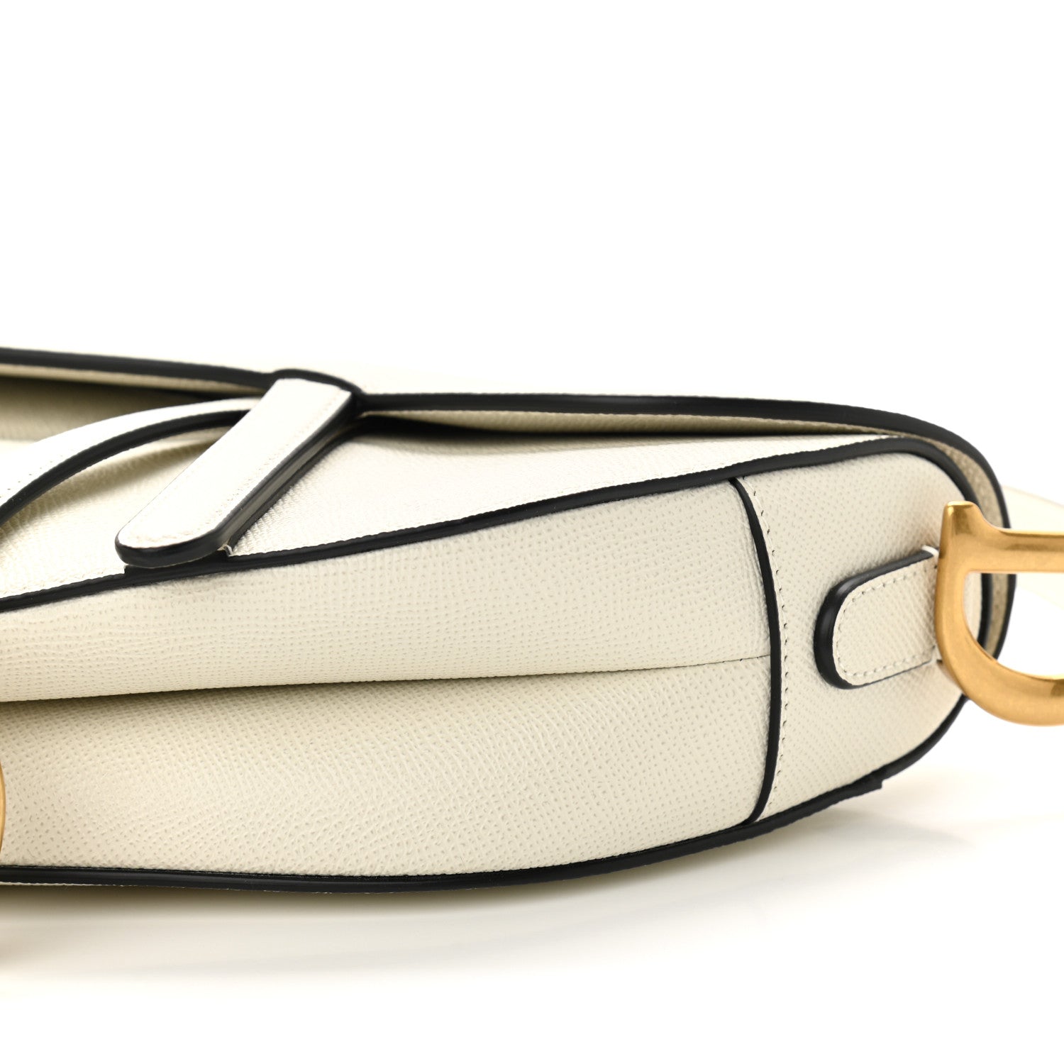 Christian Dior Grained Calfskin Saddle Bag White 10 of 11