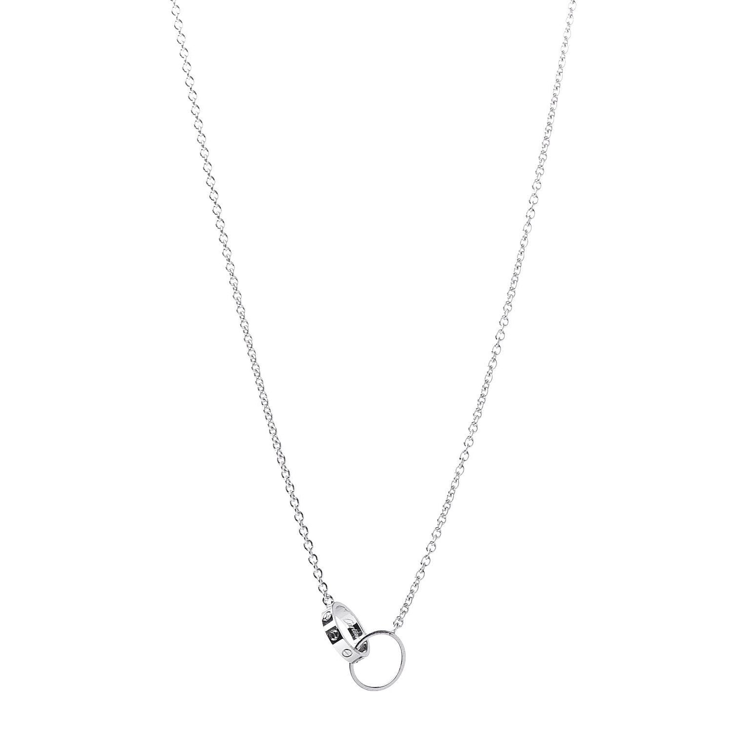 18K White Gold Interlocking LOVE Necklace