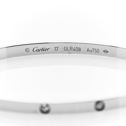 Cartier 18K White Gold 10 Diamond Small LOVE Bracelet 17 3 of 4