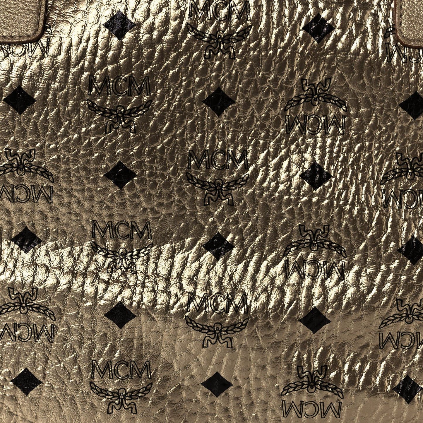 Metallic Visetos Medium Liz Reversible Shopper Tote Gold