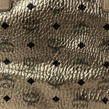 MCM Metallic Visetos Medium Liz Reversible Shopper Tote Gold 19 of 19