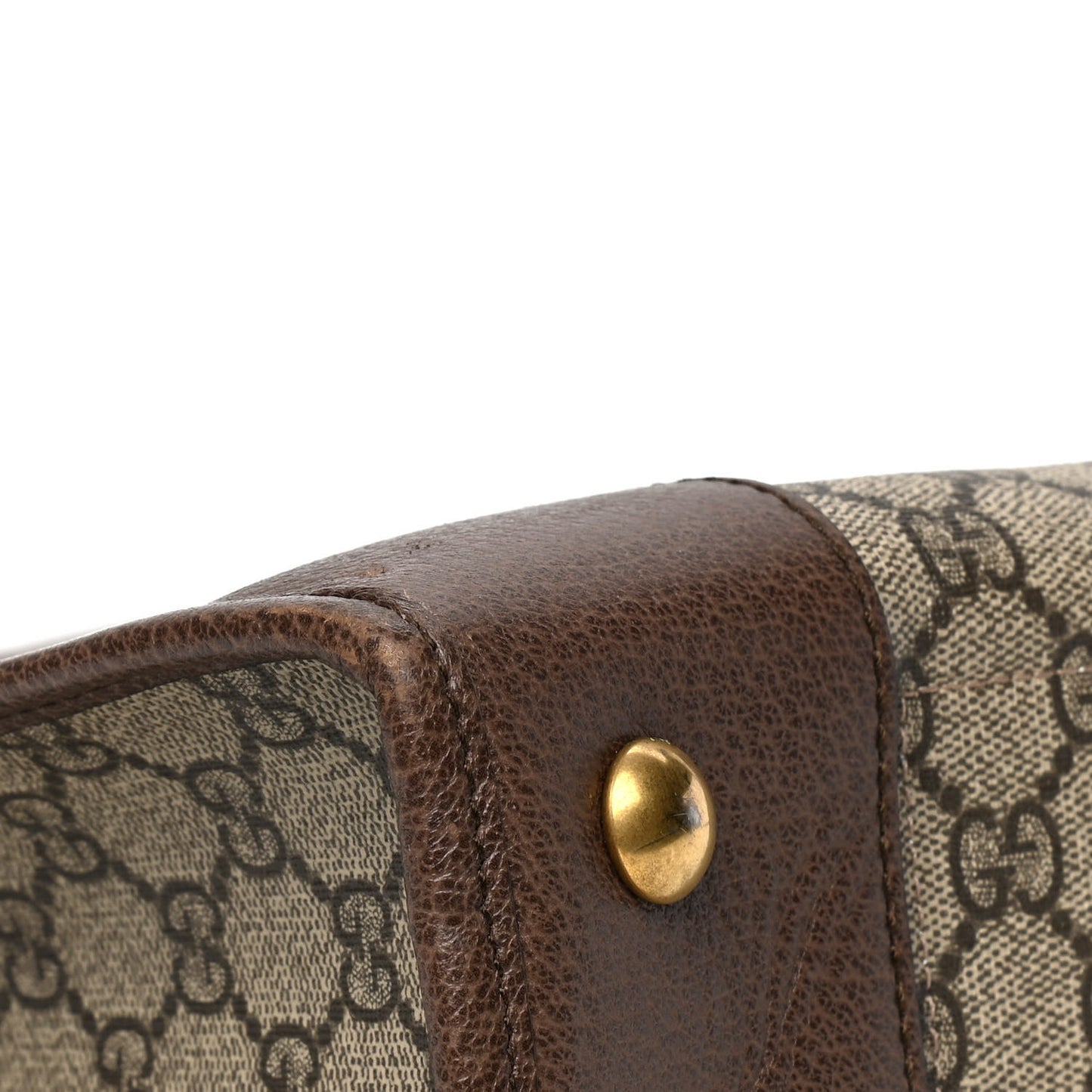 GG Supreme Monogram Textured Calfskin Web Medium Ophidia Slip Handle Tote Beige Ebony New Acero