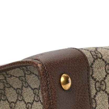 Gucci GG Supreme Monogram Textured Calfskin Web Medium Ophidia Slip Handle Tote Beige Ebony New Acero 5 of 6