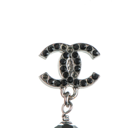 Chanel Crystal Bead CC Drop Earrings Black 4 of 8