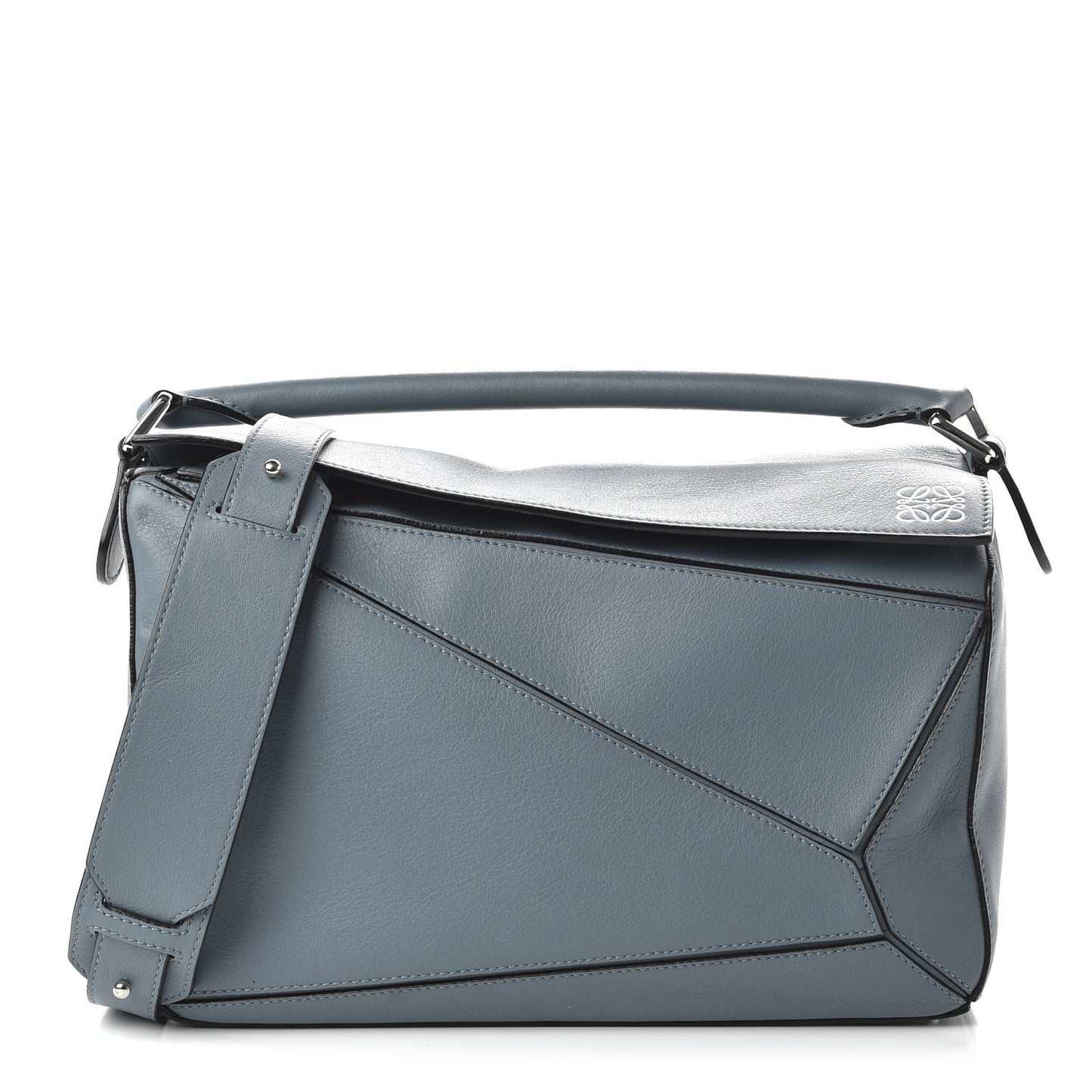 Calfskin Medium Puzzle Bag Stone Blue