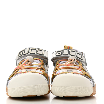 Gucci Mesh Fabric Tinsel Sport Sandals 37 White Silver 2 of 11