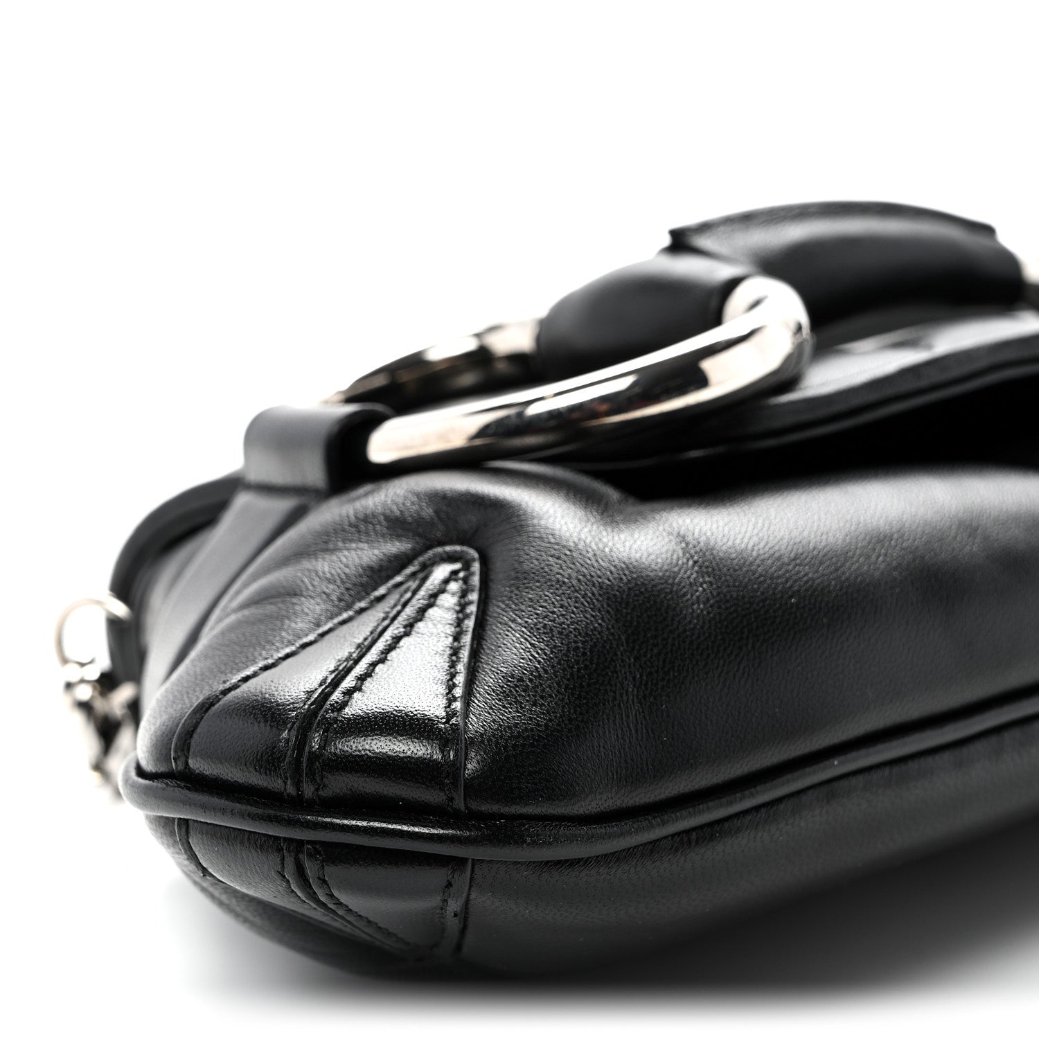 Gucci Nappa Vertical Matelasse Medium Maxi Horsebit Chain Shoulder Bag Black 8 of 9