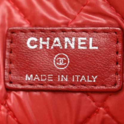Chanel Lambskin Quilted Large Cosmetic Case Red 6 of 8