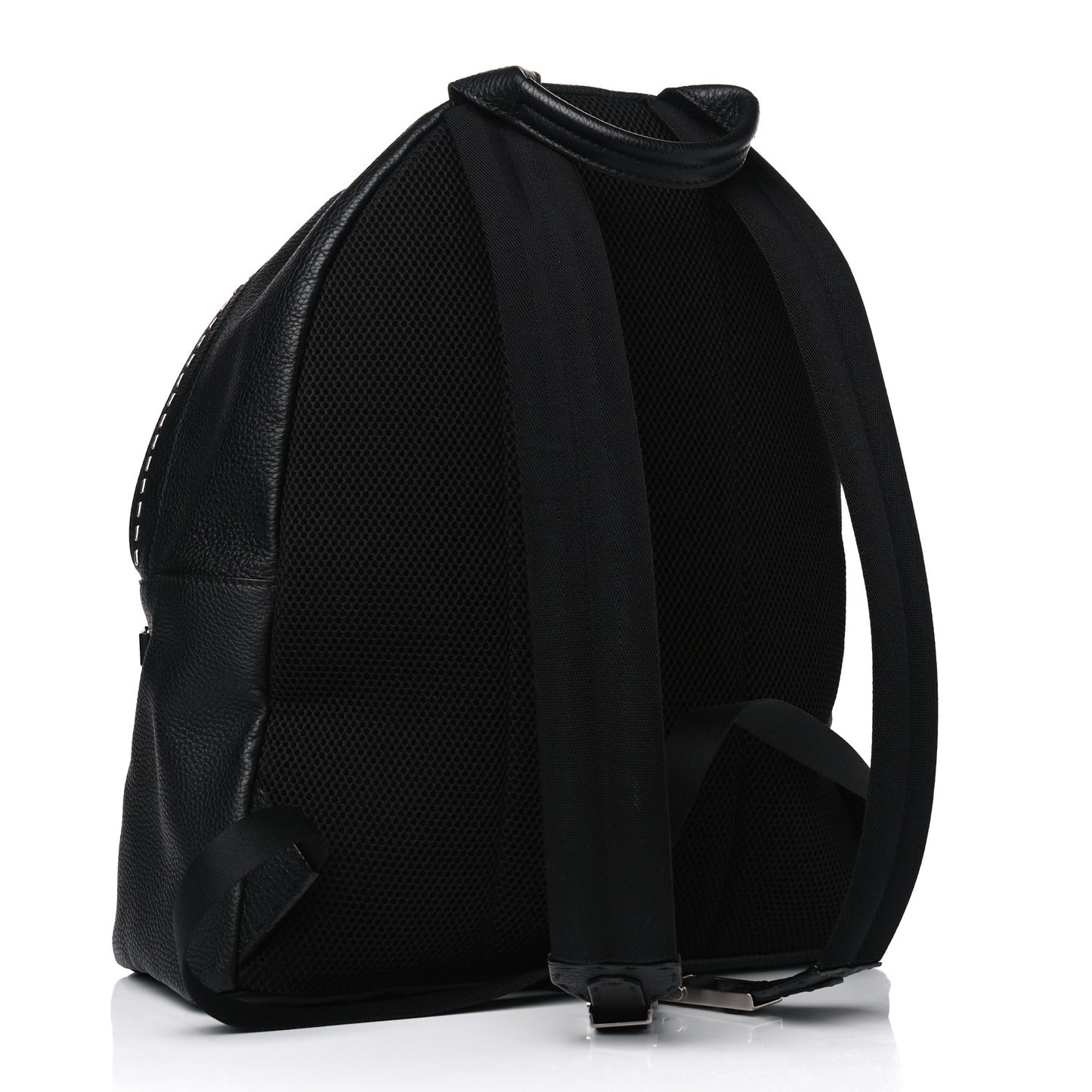 Cuoio Romano Selleria Monster Eyes Metal Stitch Backpack Black