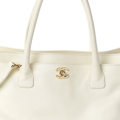 Chanel Calfskin Cerf Executive Shopper Tote White 8 of 10