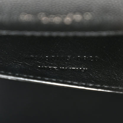 Saint Laurent Grain De Poudre Textured Mixed Matelasse Triquilt Medium Monogram Monochrome Satchel Black 7 of 12