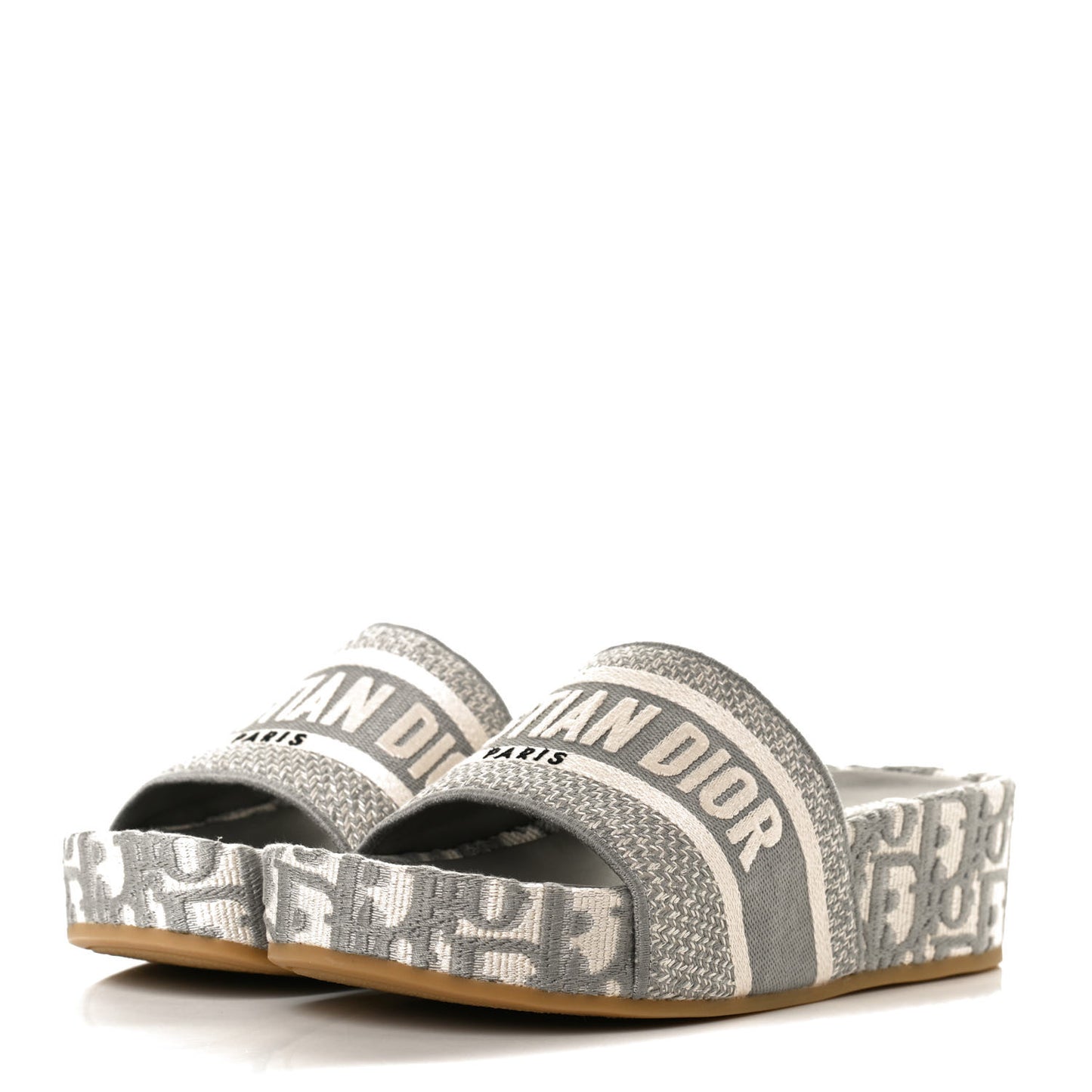 Oblique D-Way Platform Slide Sandals 36 Grey