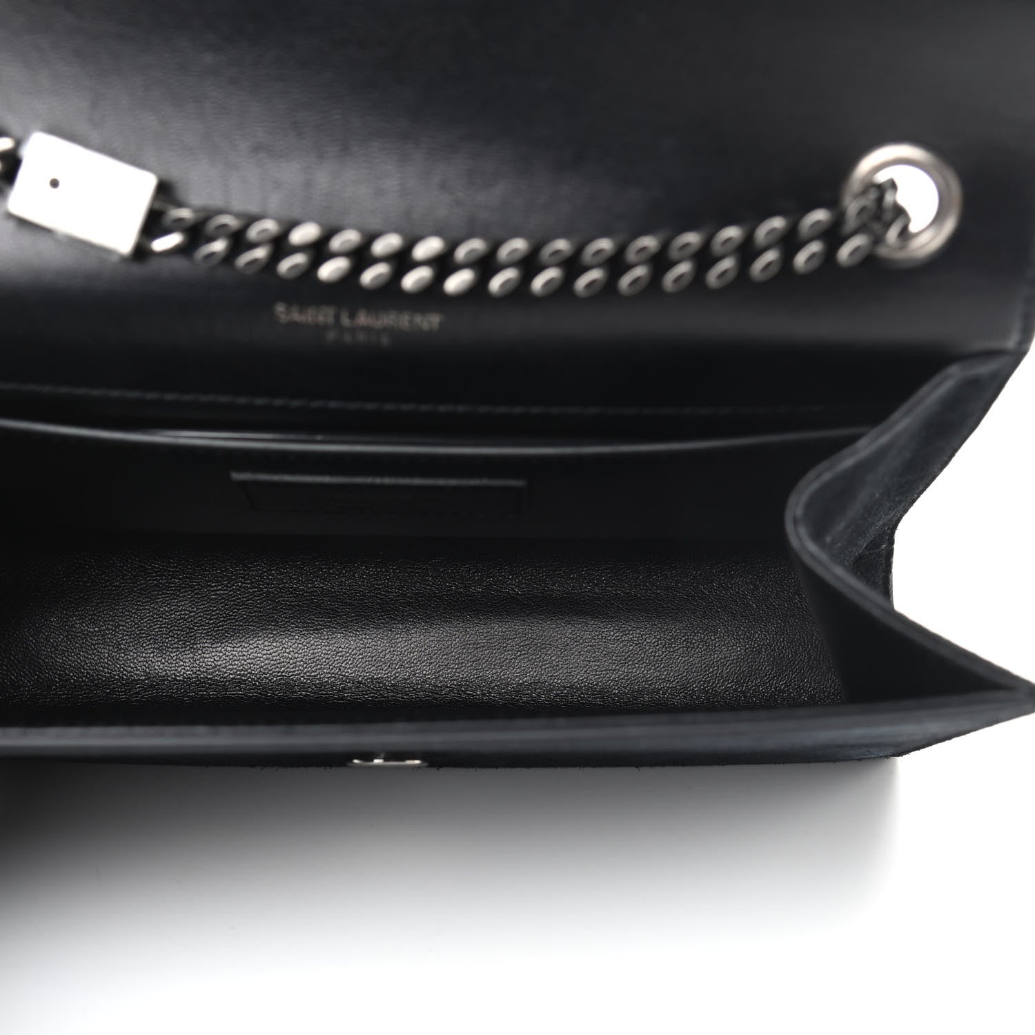 Saint Laurent Suede Star Studded Monogram Small Kate Satchel Black 5 of 8