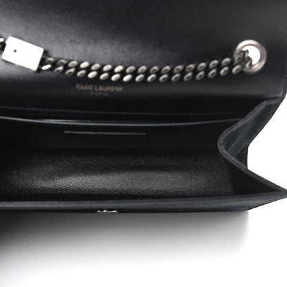 Saint Laurent Suede Star Studded Monogram Small Kate Satchel Black 5 of 8