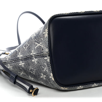 Louis Vuitton Monoglam Neverfull MM Blue 9 of 10