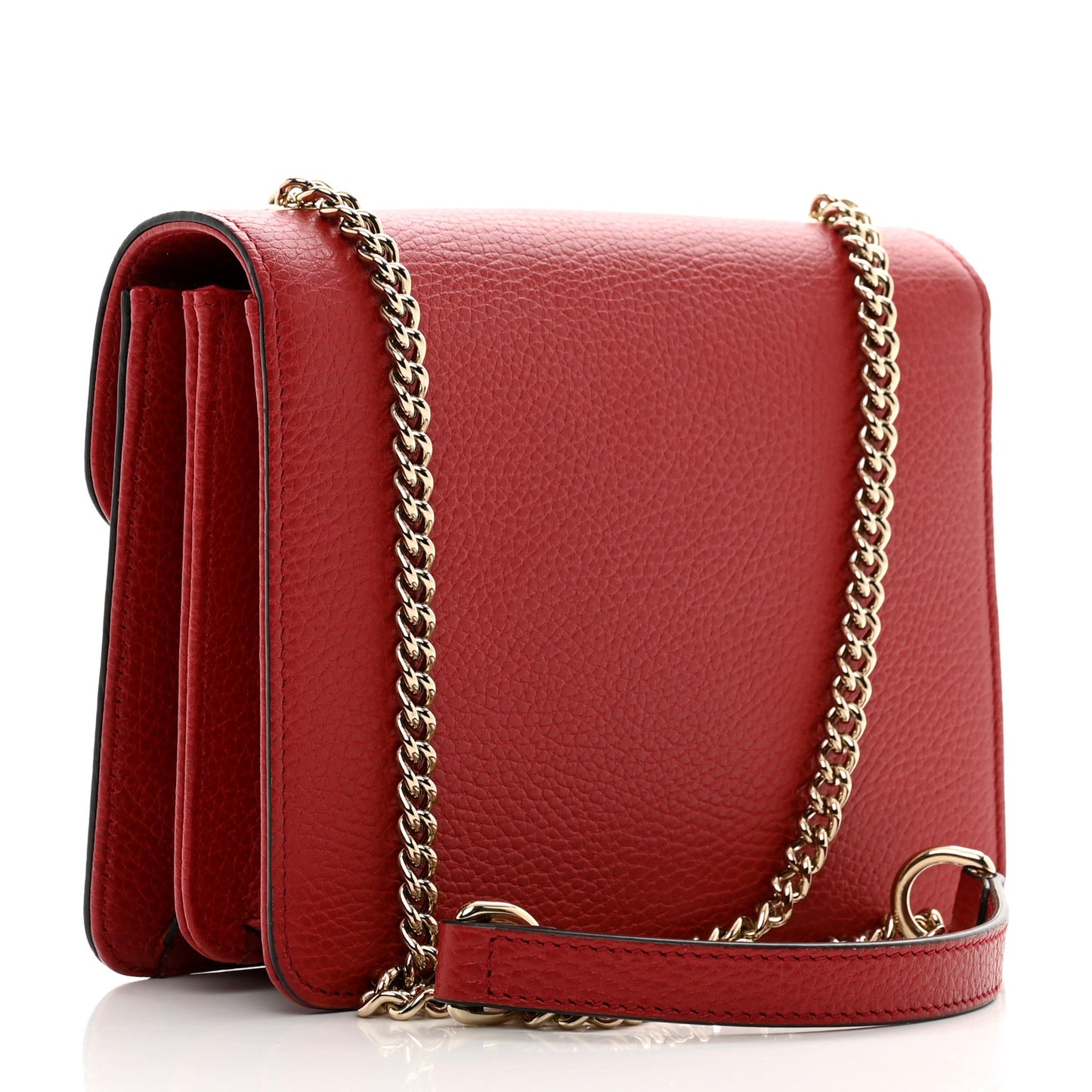 Dollar Calfskin Small Interlocking G Shoulder Bag Red