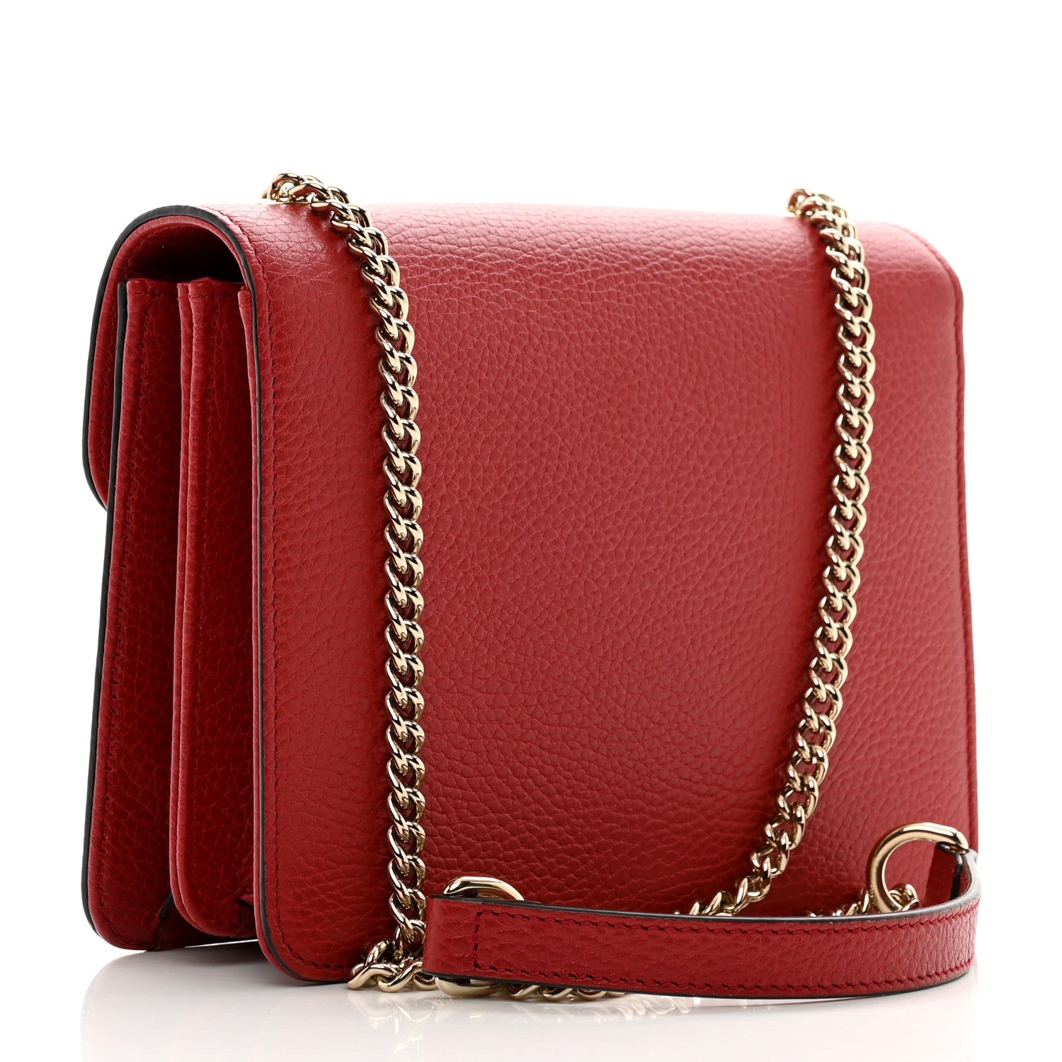 Gucci Dollar Calfskin Small Interlocking G Shoulder Bag Red 3 of 11