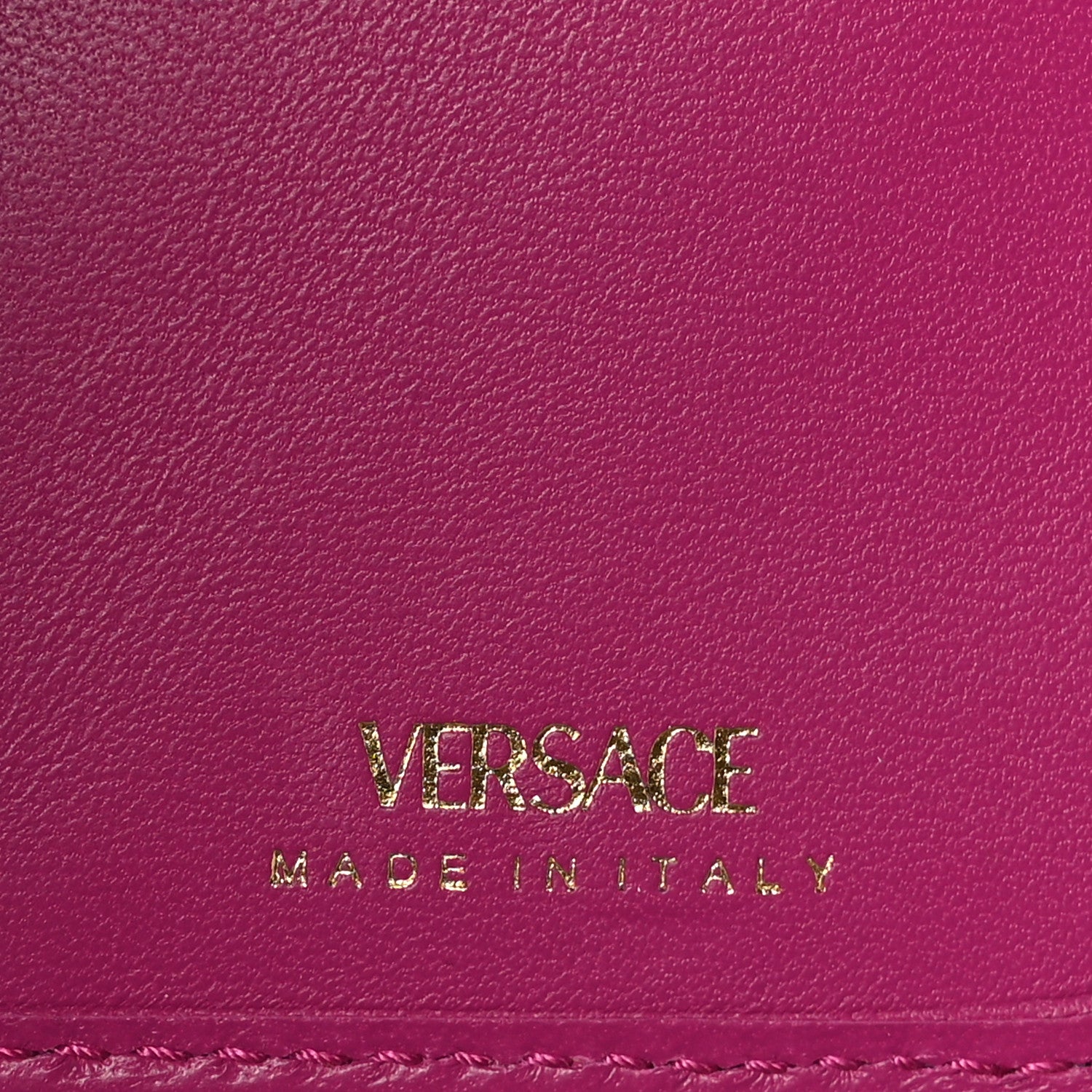 Versace Nappa Quilted Medusa Compact Zip Around Wallet Pink 7 of 7